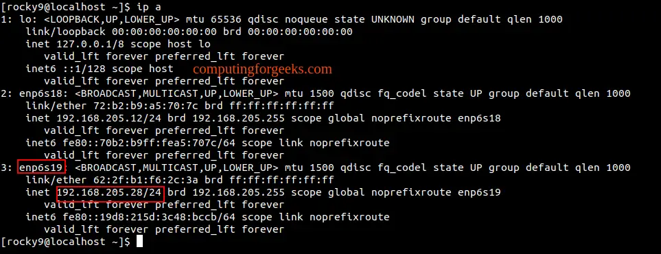 Static IP Address on Rocky Linux AlmaLinux 8