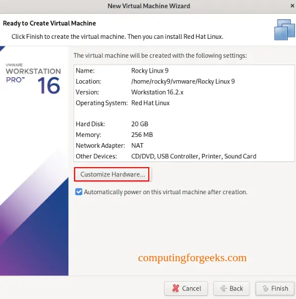 Install VMware Workstation / Player 16 on Rocky Linux 9 10 VMware WorkstationPlayer 16 on Rocky Linux 9 9