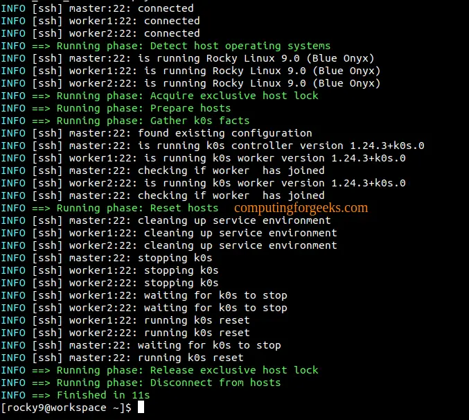 Deploy k0s Kubernetes on Rocky Linux 9 using k0sctl 4 k0s Kubernetes Cluster using k0sctl 2