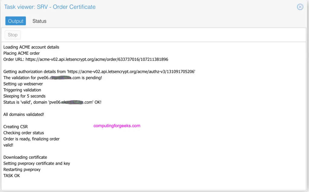 How To Secure Proxmox VE Server With Let's Encrypt SSL 11 proxmox letsencrypt 11 1