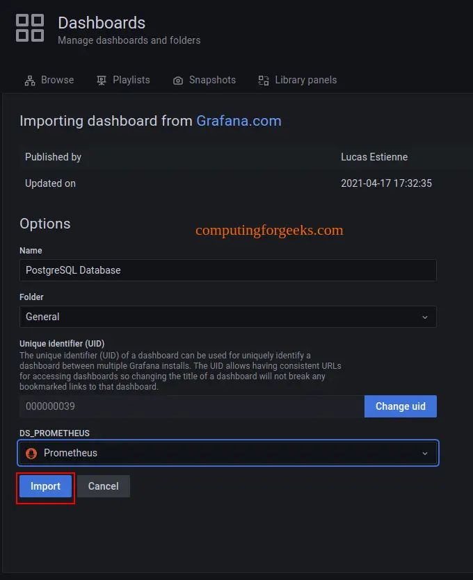 Monitor PostgreSQL Server With Prometheus and Grafana 7