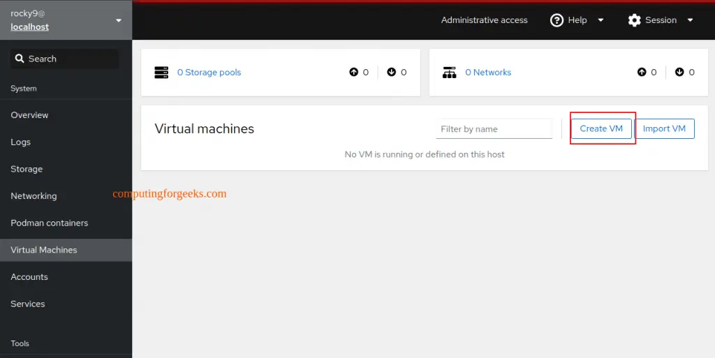 Manage Rocky Linux 9 / AlmaLinux 9 using Cockpit Dashboard 16 Rocky LinuxAlmaLinuxusing Cockpit Dashboard 14