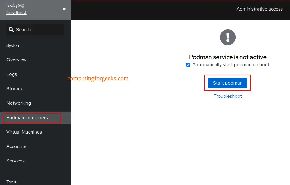 Manage Rocky Linux 9 / AlmaLinux 9 using Cockpit Dashboard 18 Rocky LinuxAlmaLinuxusing Cockpit Dashboard 16