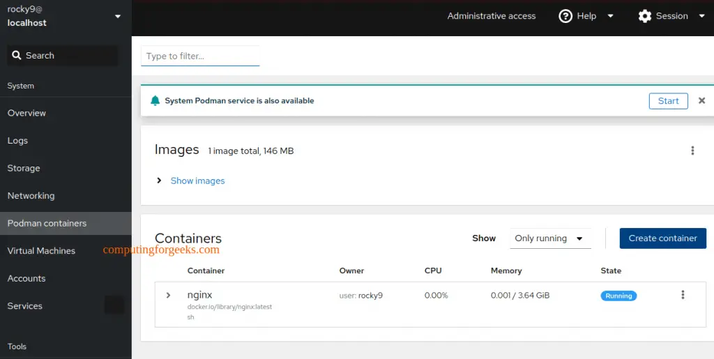 Manage Rocky Linux 9 / AlmaLinux 9 using Cockpit Dashboard 21 Rocky LinuxAlmaLinuxusing Cockpit Dashboard 19