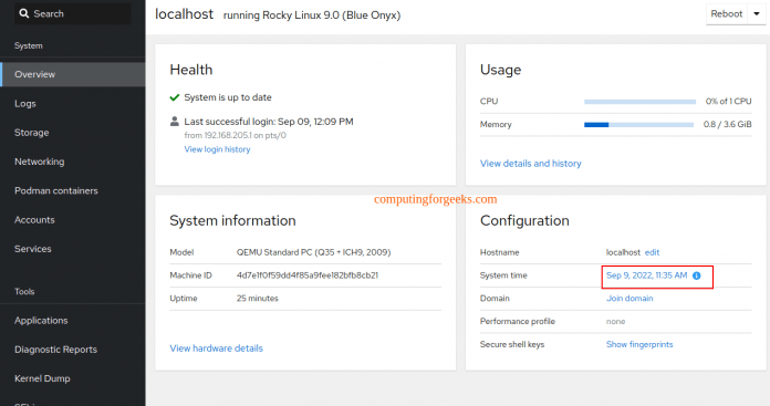 Manage Rocky Linux 9 / AlmaLinux 9 using Cockpit Dashboard ...