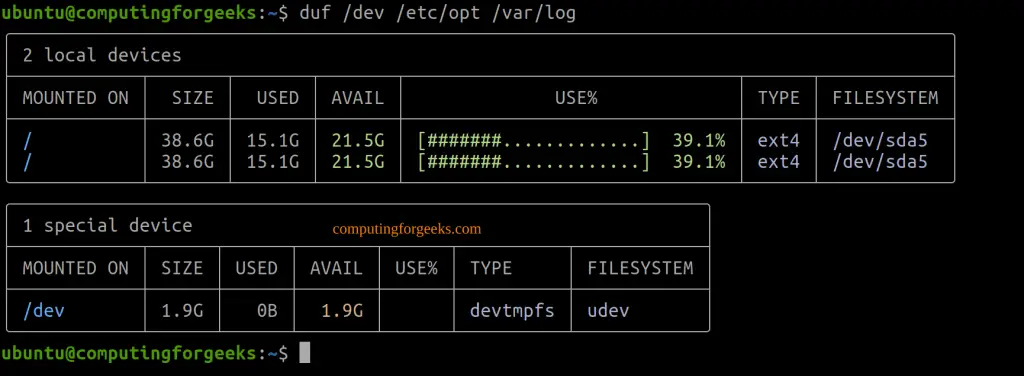 Disk Partitions and Disk Usage Tool on Linux 5