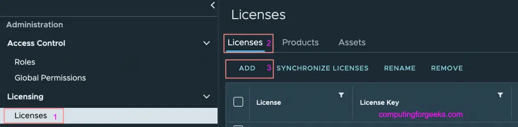 Adding New License Key To VMware vCenter Server / VSAN 2 vCenter License keys 02