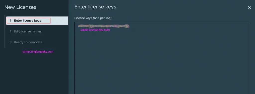 Adding New License Key To VMware vCenter Server / VSAN 3 vCenter License keys 03