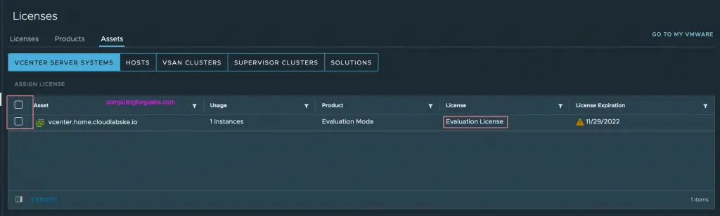 Adding New License Key To VMware vCenter Server / VSAN 7 vCenter License keys 05