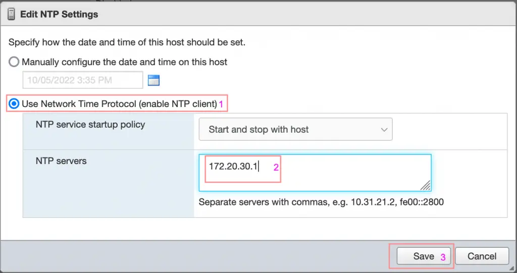 How To Configure NTP Time on vSphere ESXi / vCenter 10 vsphere esxi ntp 12