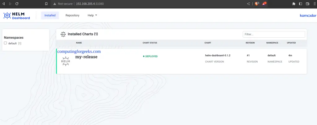 Manage your Helm Charts using Helm Dashboard 1