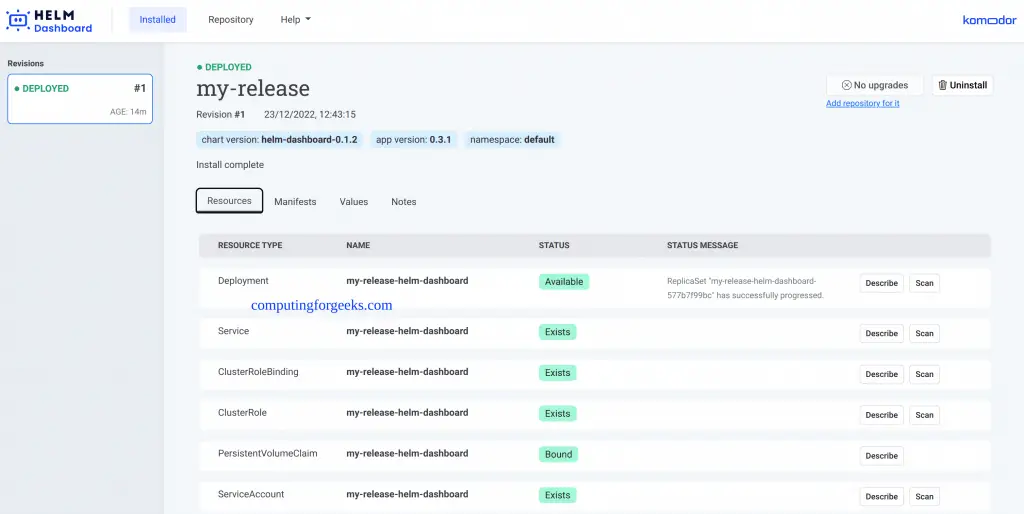 Manage your Helm Charts using Helm Dashboard 2