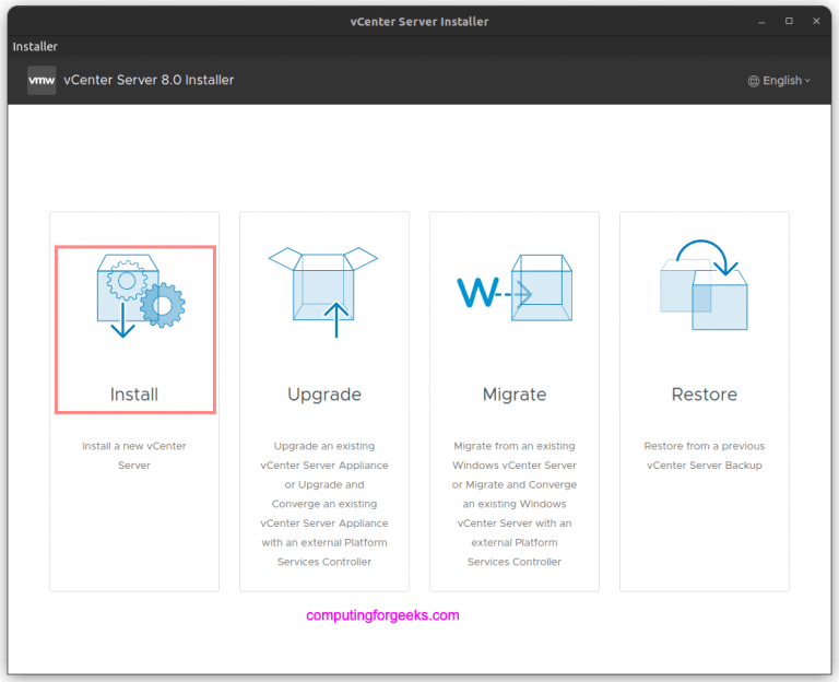 install vsphere vcenter 8 05