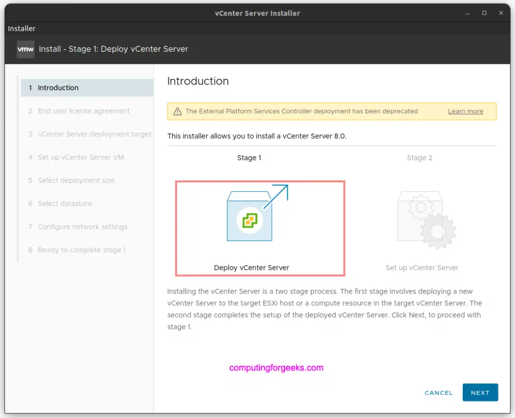 Install vSphere 8.0 – vCenter Server Appliance using Linux 17 install vsphere vcenter 8 06
