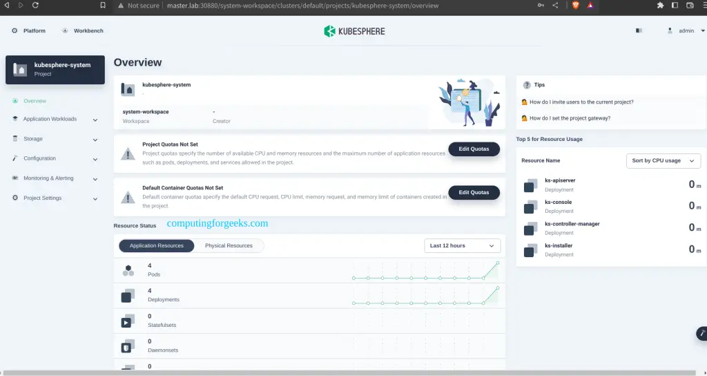 Install and Use KubeSphere 7
