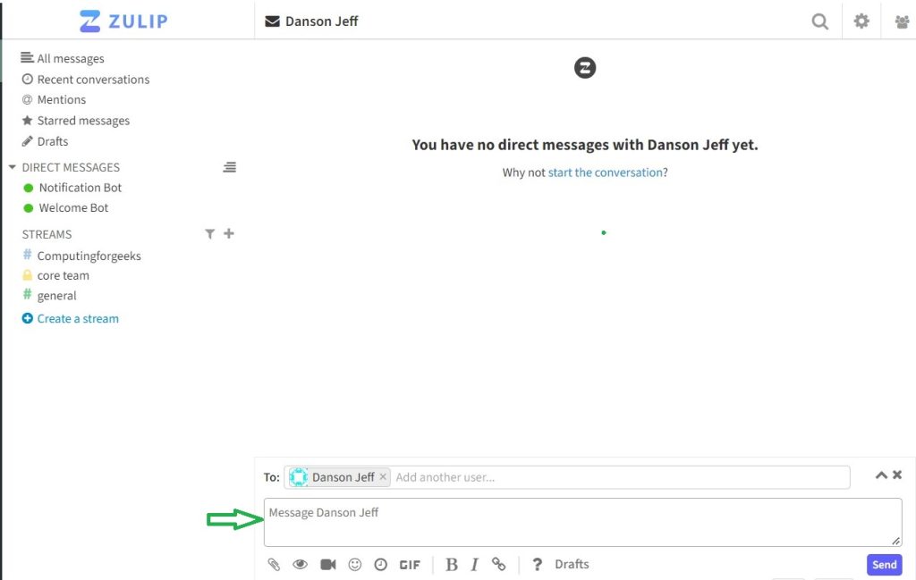 Zulip - Best Open Source Slack Alternative 31 Zulip Chatting With another team member