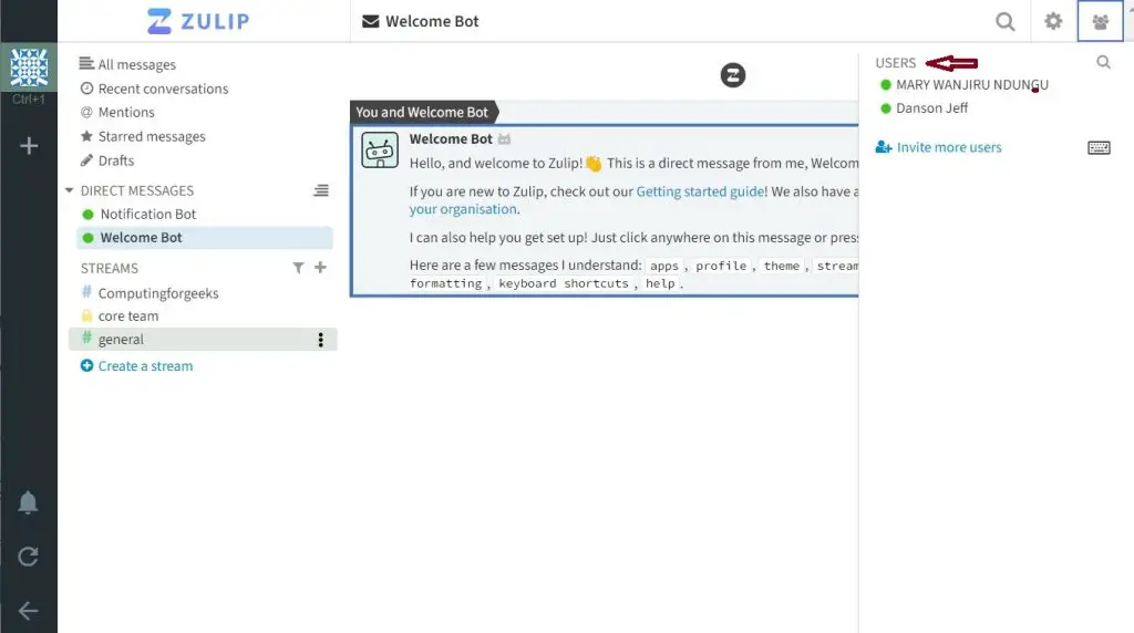 Zulip - Best Open Source Slack Alternative 30 Zulip Chatting With another user