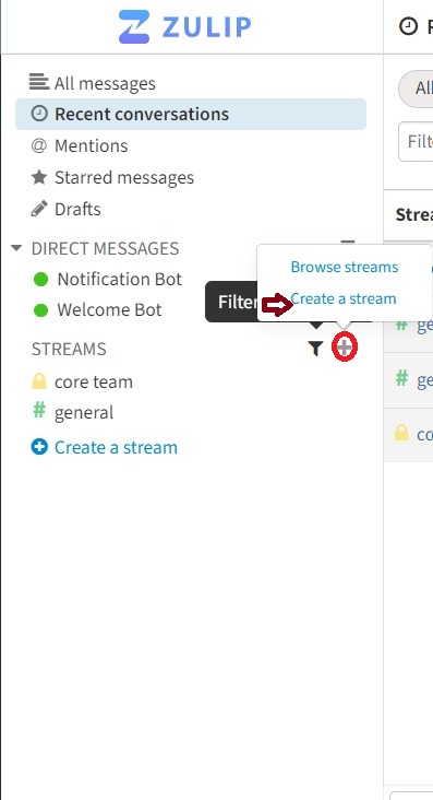 Zulip - Best Open Source Slack Alternative 24 Zulip Create Stream