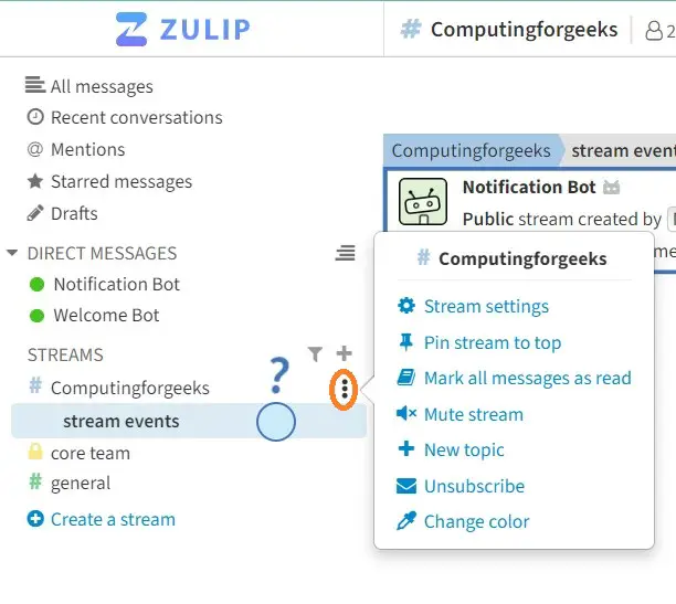 Zulip - Best Open Source Slack Alternative 27 Zulip Created Stream Settings