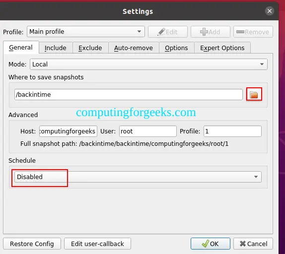 How Backup Files and Folders in Linux using BackInTime Tool 4 Backup Files and Folders in Linux using BackInTime Tool 3