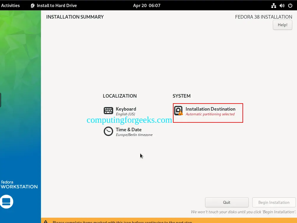 How To Install Fedora 40 – Step by Step with Screenshots 11 Install Fedora 38 – Step by Step with Screenshots 11