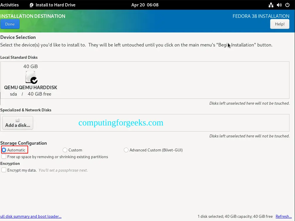 How To Install Fedora 40 – Step by Step with Screenshots 12 Install Fedora 38 – Step by Step with Screenshots 12