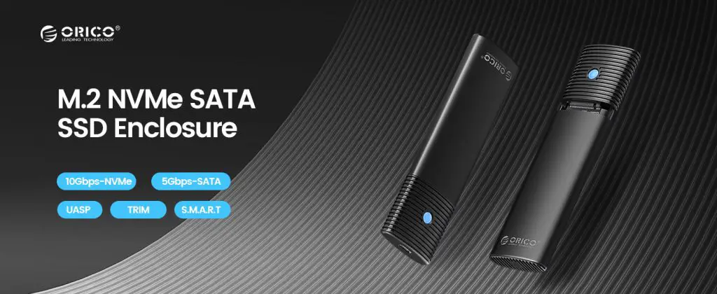 Best Enclosures for M.2 PCIe NVMe and SATA SSDs 7 ORICO M.2 NVMe SATA SSD Enclosure
