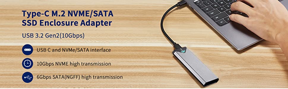 Best Enclosures for M.2 PCIe NVMe and SATA SSDs 1 SSK Aluminum M.2 NVME SATA SSD Enclosure