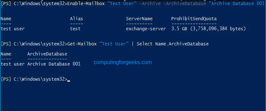 Configure Mailbox Quotas and Archives on Exchange Server 2019 13 Configure Mailbox Quotas Archives and Retention Policies on Exchange Server 2019 12