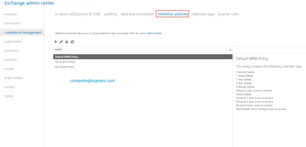 Configure Mailbox Quotas and Archives on Exchange Server 2019 22 Configure Mailbox Quotas Archives and Retention Policies on Exchange Server 2019 22