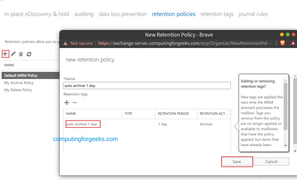 Configure Mailbox Quotas and Archives on Exchange Server 2019 25 Configure Mailbox Quotas Archives and Retention Policies on Exchange Server 2019 24
