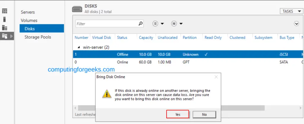 Configure iSCSI Target & Initiator on Windows Server 2022 30 Configure iSCSI Target Initiator on Windows Server 2022 32
