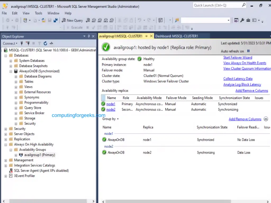 Configuring AlwaysOn Availability Groups in SQL Server 2022 41 Configuring AlwaysOn Availability Groups in SQL Server 2022 46