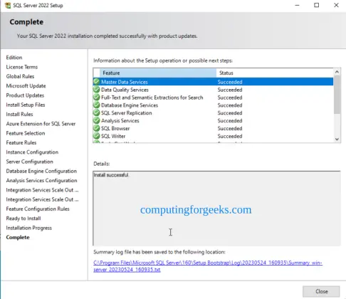 Installing SQL Server 2022 on Windows Server 2022 | ComputingForGeeks
