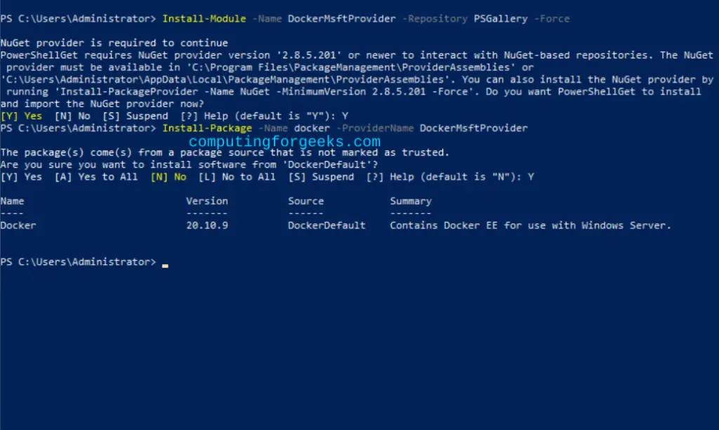 Using Docker and Docker Compose on Windows Server 2022 8 Use Docker and Docker Compose on Windows Server 2022 5 1