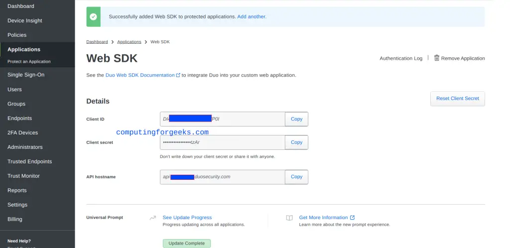 Guacamole Integration with Active Directory OTP and Duo 2FA 11