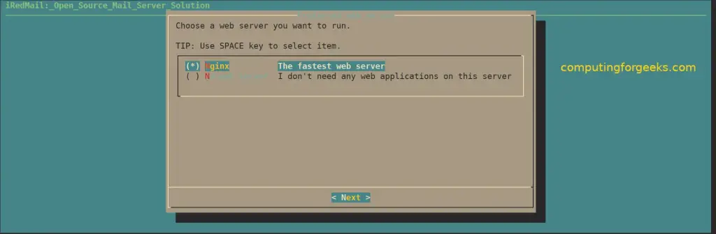 Configure iRedMail on Rocky / AlmaLinux / CentOS 9 5 image 3