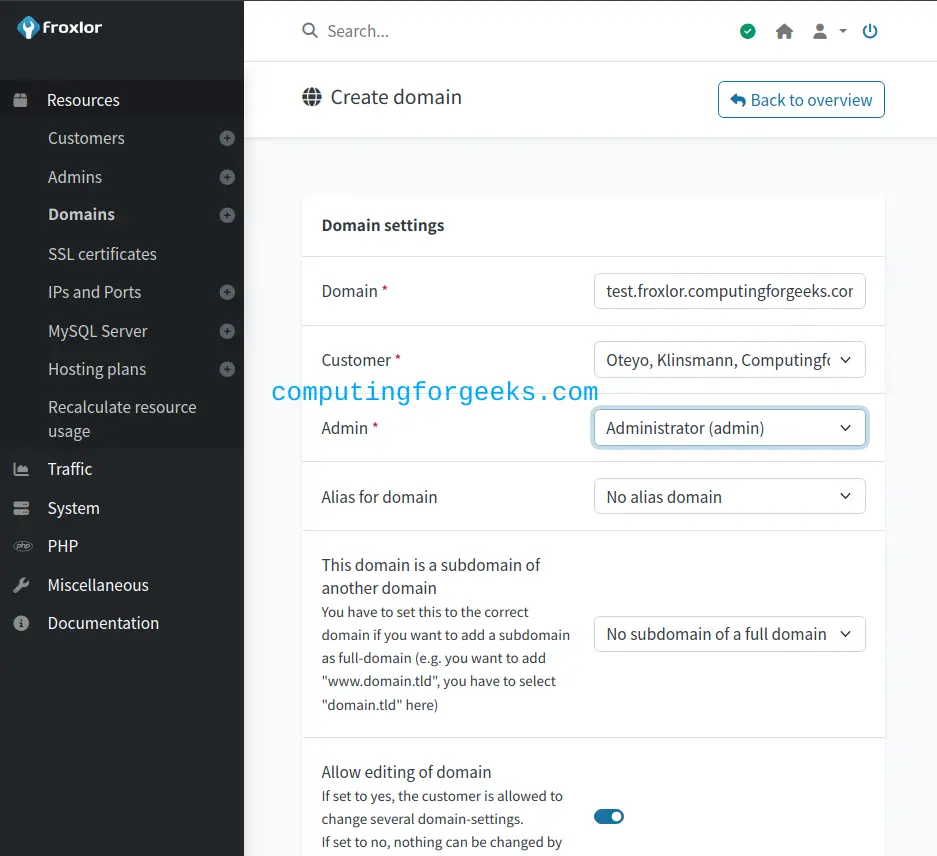 Install Froxlor server management on Debian 12 (Bookworm) 16 Install Froxlor server management software on Debian 12 Bookworm 15