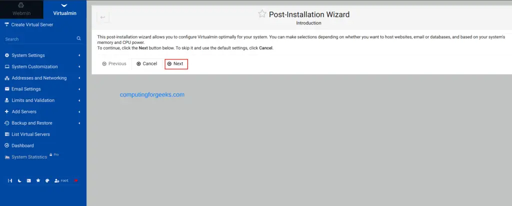 Installing Webmin / Virtualmin / DirectAdmin on Debian 12 5 Installing Webmin Virtualmin DirectAdmin on Debian 12 4