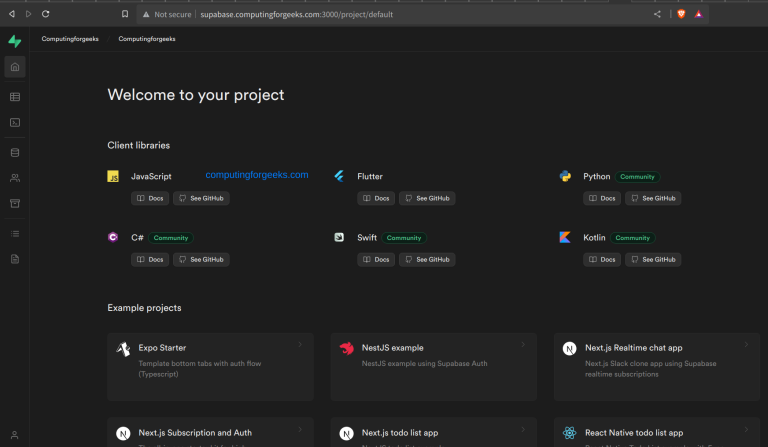 Running Supabase Firebase alternative in Docker Container 7