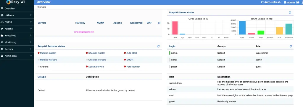 Manage HAProxy / Nginx / Apache from Web Interface using Roxy-WI 4 Roxy WI 04