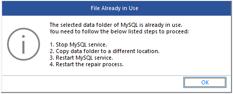 Stellar Repair for MySQL: A Powerful Tool for MySQL Database Administrators 5 Stopping the MySQL service