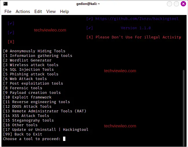 how to setup all in one hackingtool for hackers 07