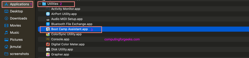 Create Bootable Windows 11 or 10 USB Disk on macOS 2 Boot Camp Assistant 01