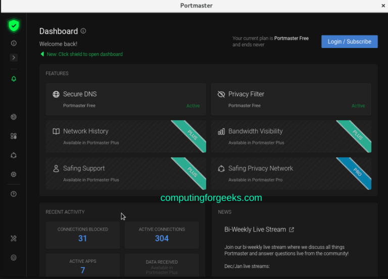 Setup Home Application Firewall using Portmaster 6