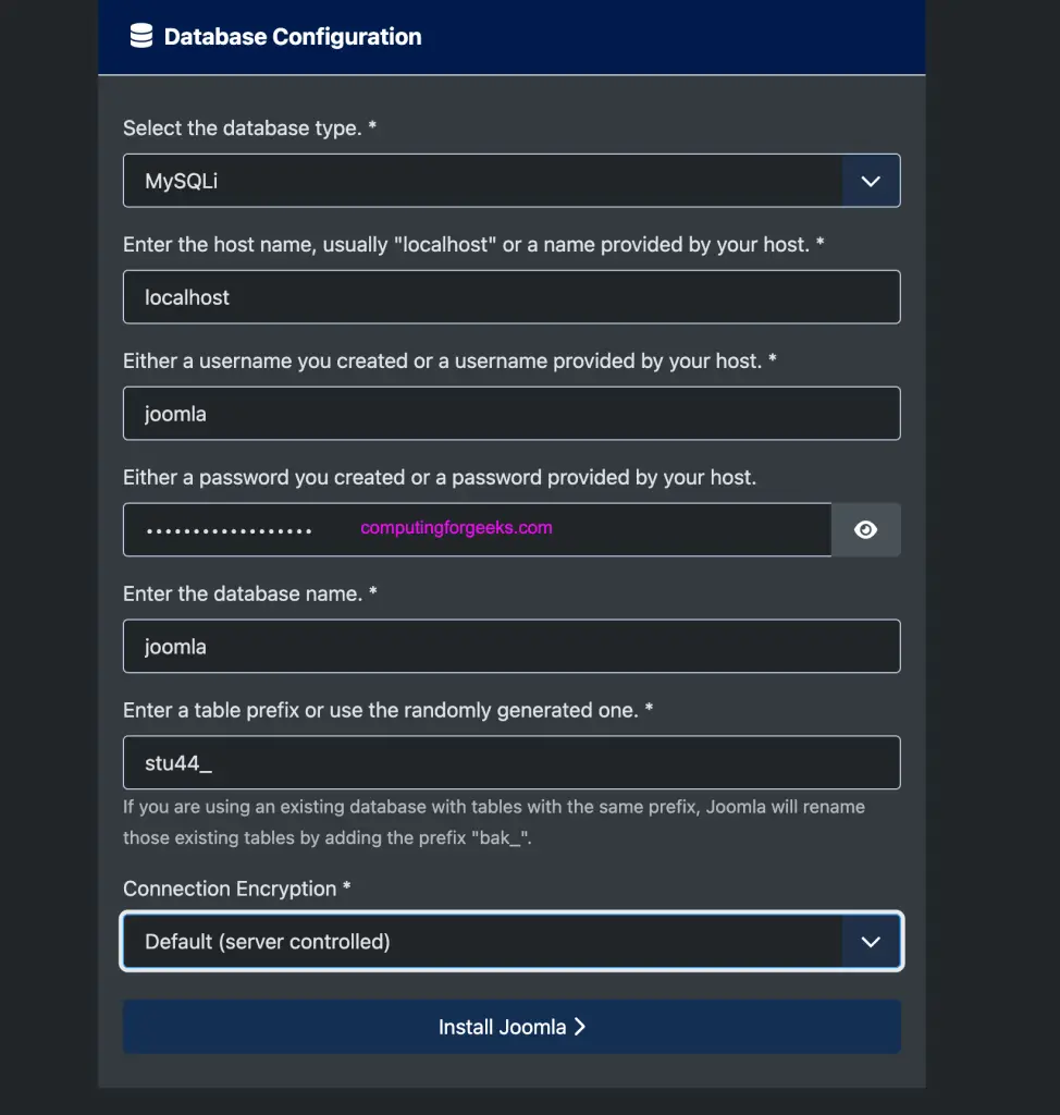 Install Joomla on Ubuntu or Debian with Let's Encrypt SSL 3 install joomla 03