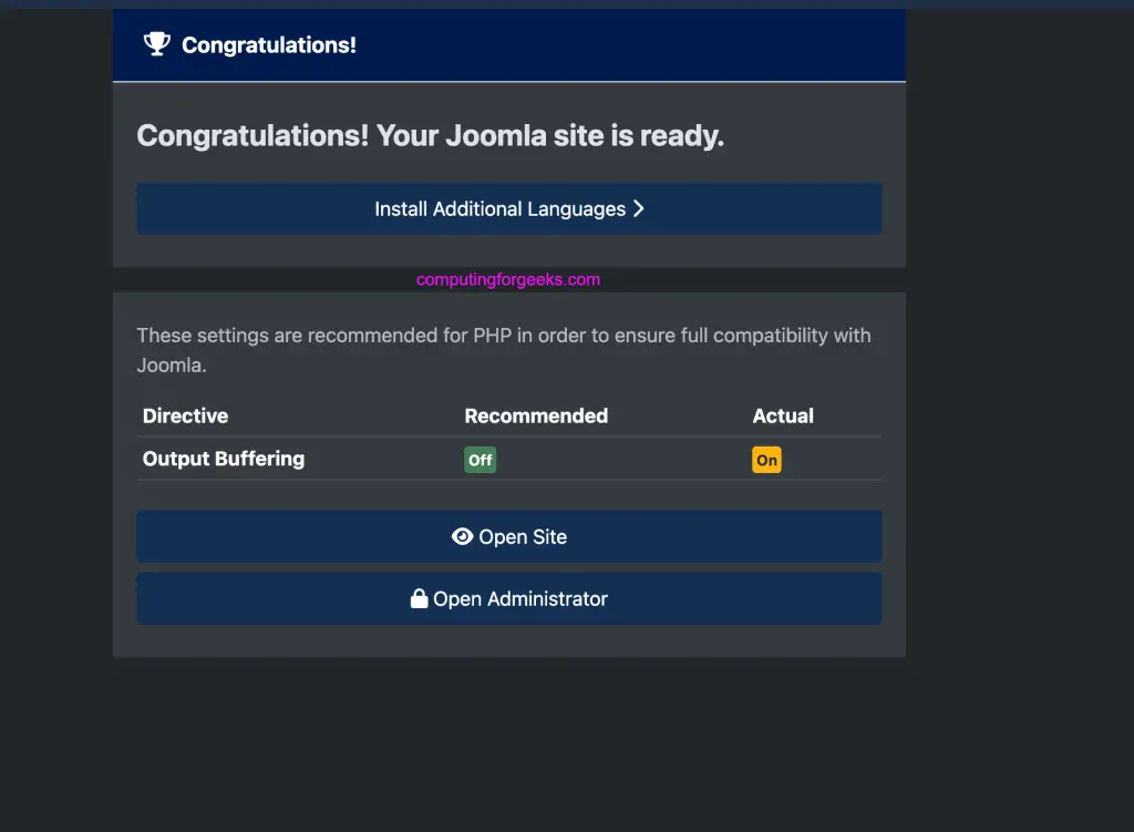 Install Joomla on Ubuntu or Debian with Let's Encrypt SSL 5 install joomla 05