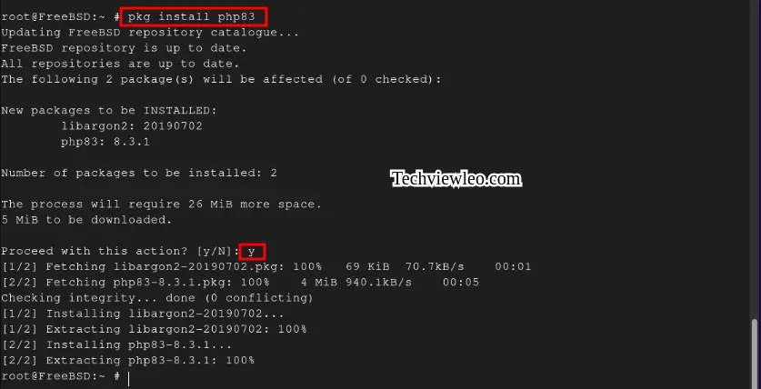 how to install and use php8.3 on freebsd14 13 02