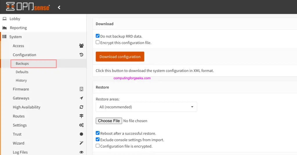 How To Update OPNsense From Web UI or Terminal Console 1 OPNsense Update 01