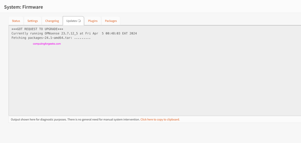 How To Update OPNsense From Web UI or Terminal Console 7 OPNsense Update 06